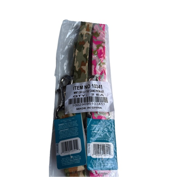 Aspen Pet Pink Camo And Green Camo 5 Ft Dog Leashes 2 Pack - Picture 2 of 3